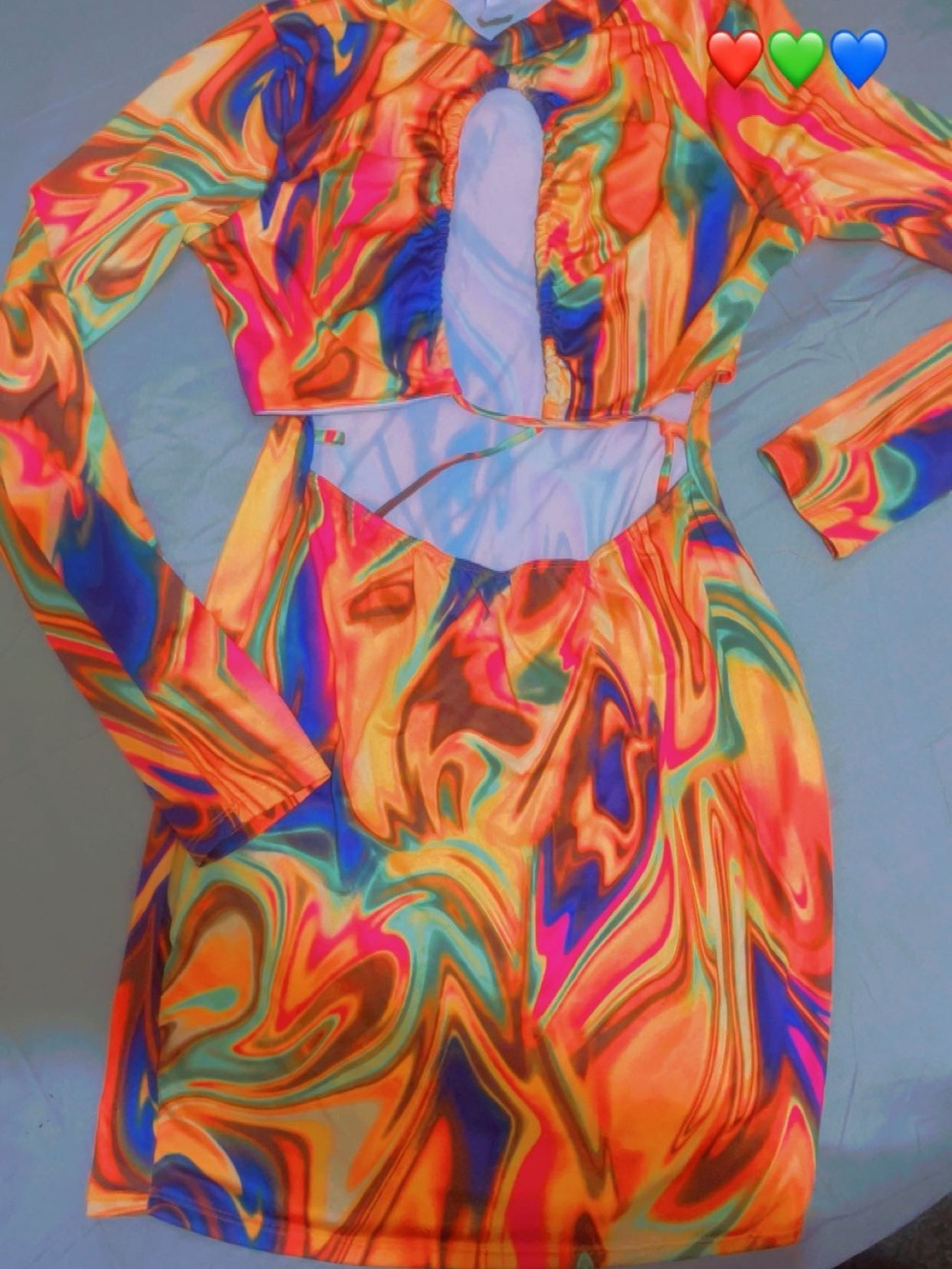 Orange Swirl Print Midi Dress | Retro Abstract Pattern